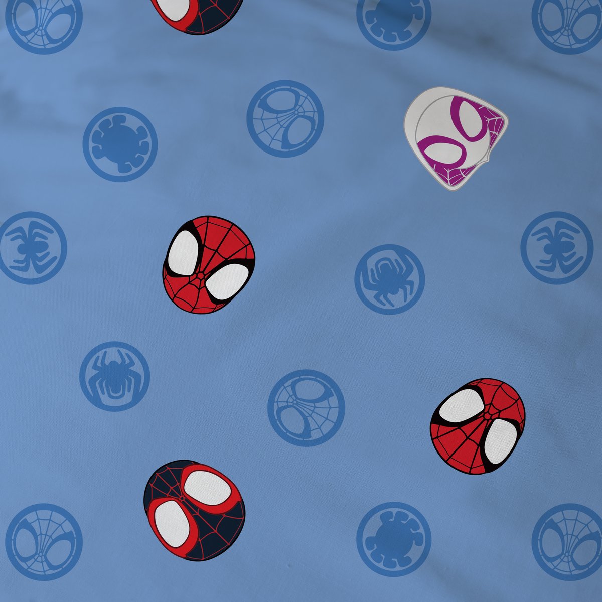 Parure de lit imprimée 100% coton, SPIDEY LITTLE bleu, SPIDER-MAN