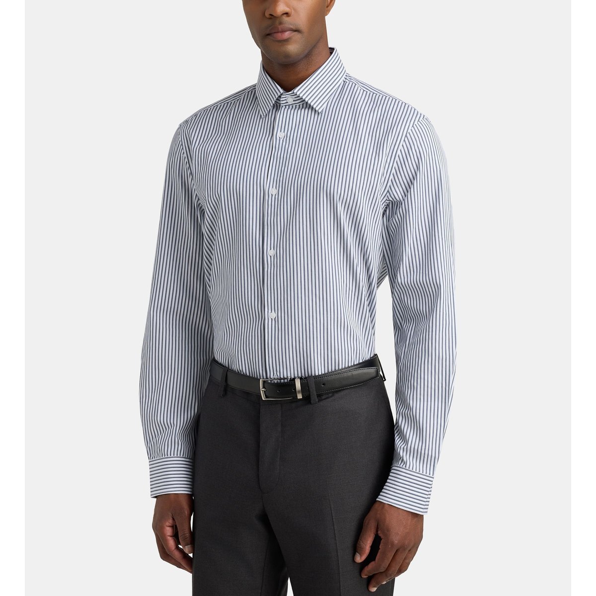 Chemise droite hdoli rayures coton bio bleu, GALERIES LAFAYETTE
