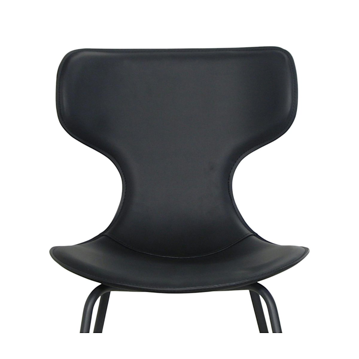 Chaise noire avec dossier en T, revêtement nettoyable (lot de 2) LOMBARDIE noir, PIER IMPORT