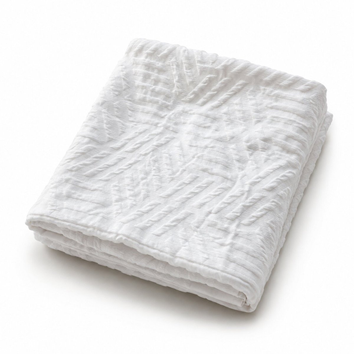 Parure de lit microfibre jacquard motif chevrons blanc, EDA blanc, C DESIGN HOME TEXTILE