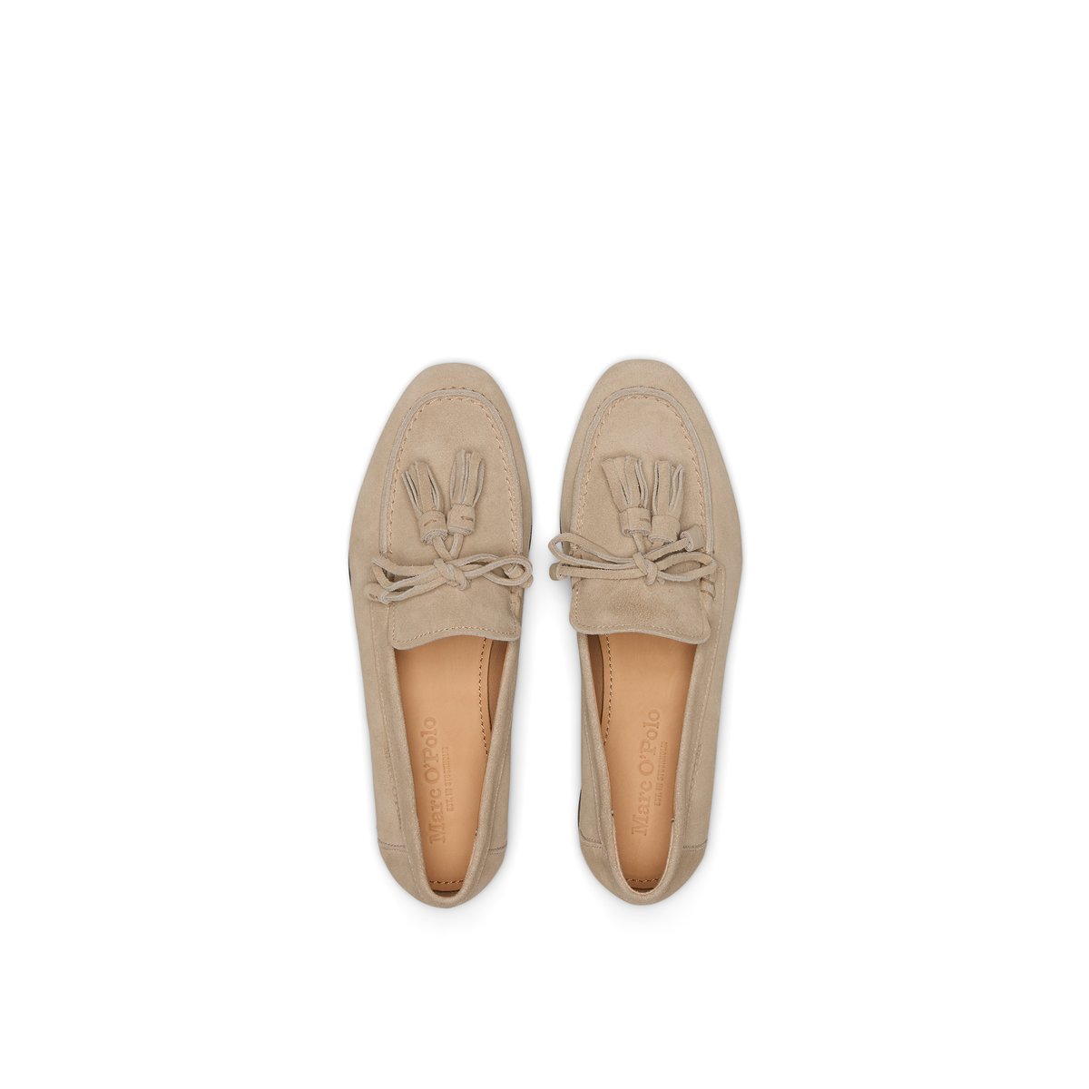 Loafer Modèle Safina avec nœud et glands marron clair, MARC O'POLO