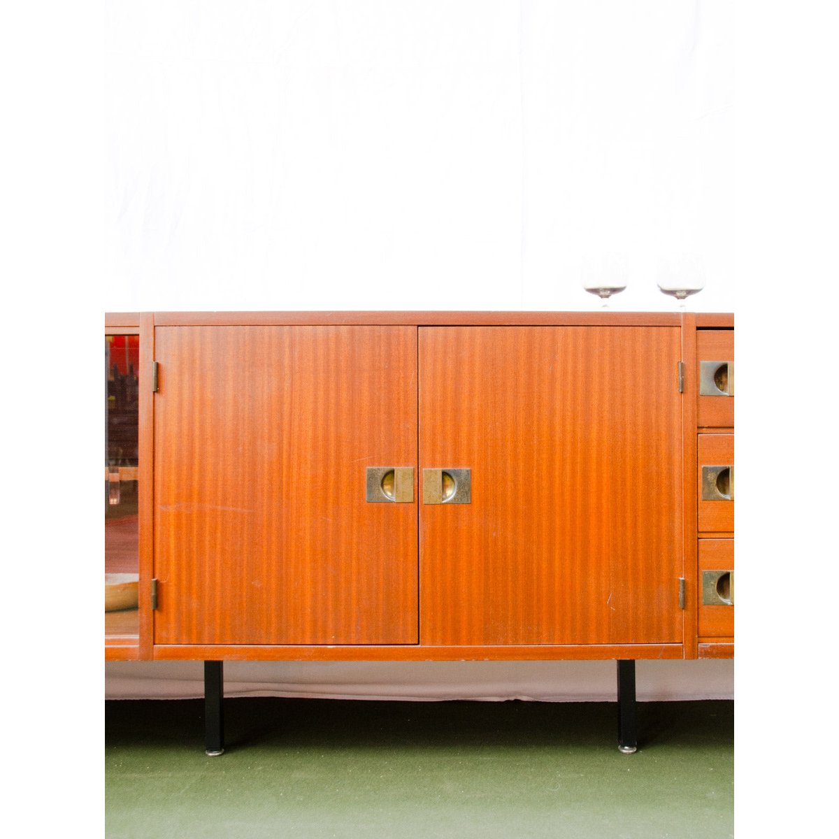 Enfilade en teck Margaret N°788 - Bon état bois foncé, DEBONGOUT