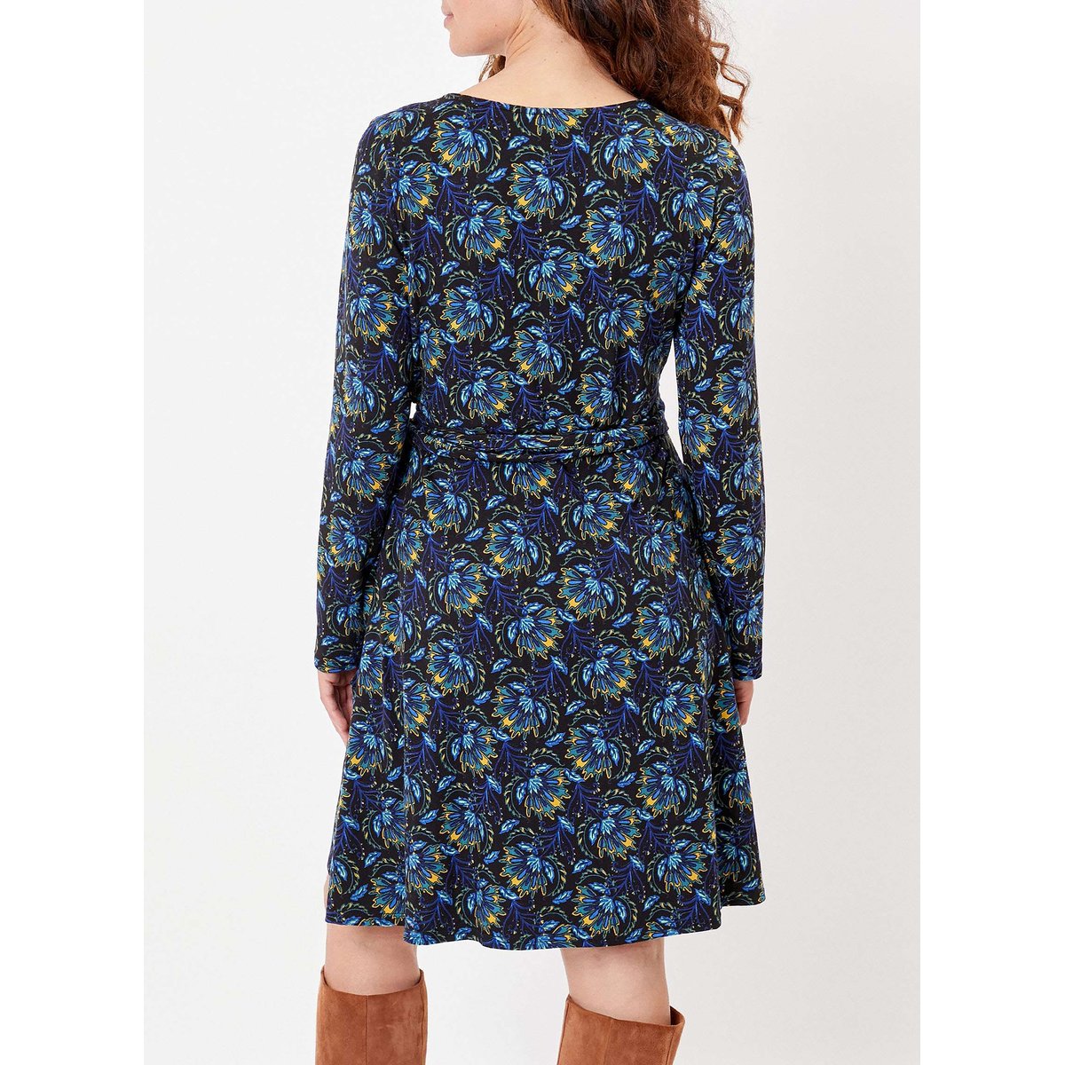 Robe portefeuille imprimée maille jersey BALINA noir vallanes, LA FIANCÉE