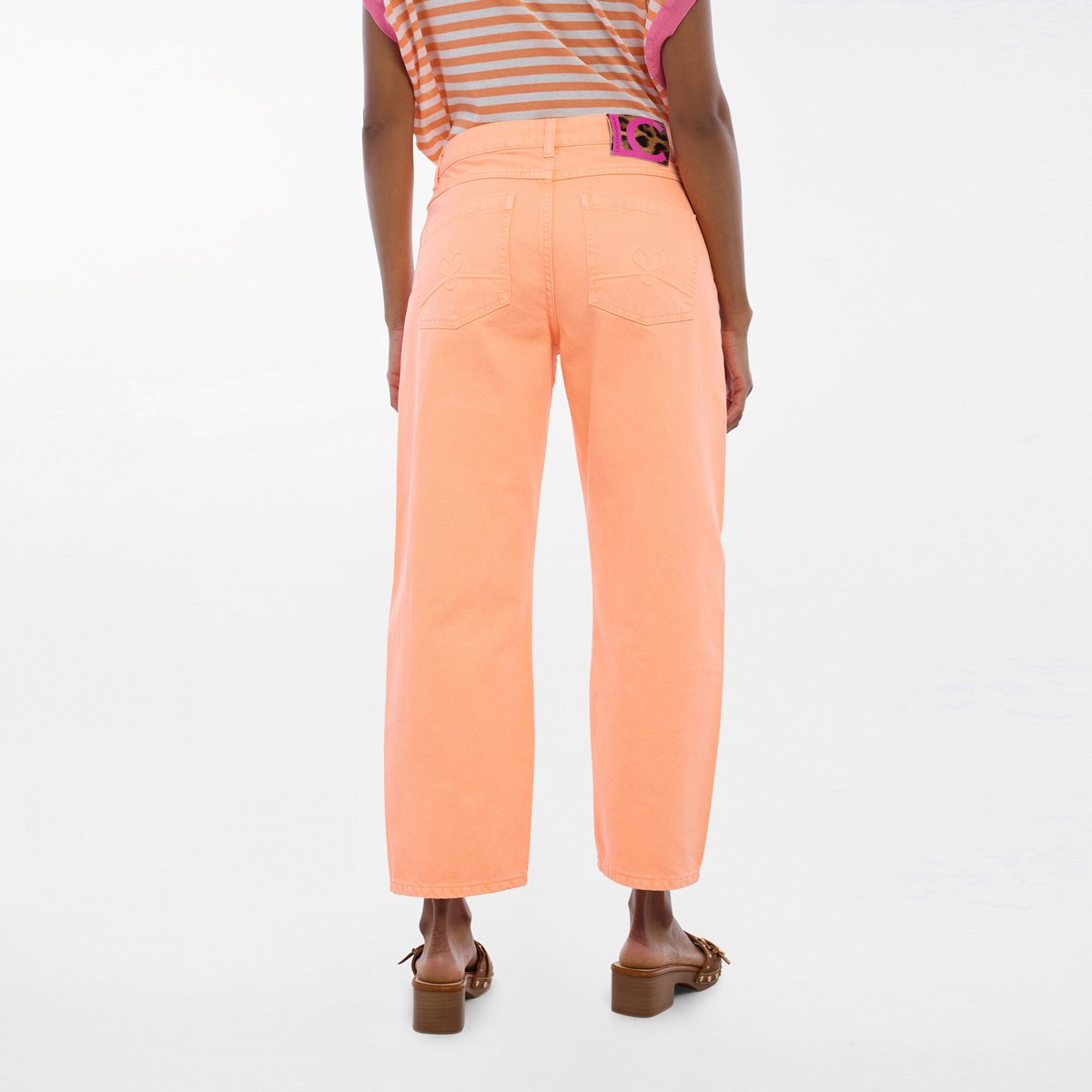 Pantalon coupe droite 7/8 saumon, LOLA CASADEMUNT