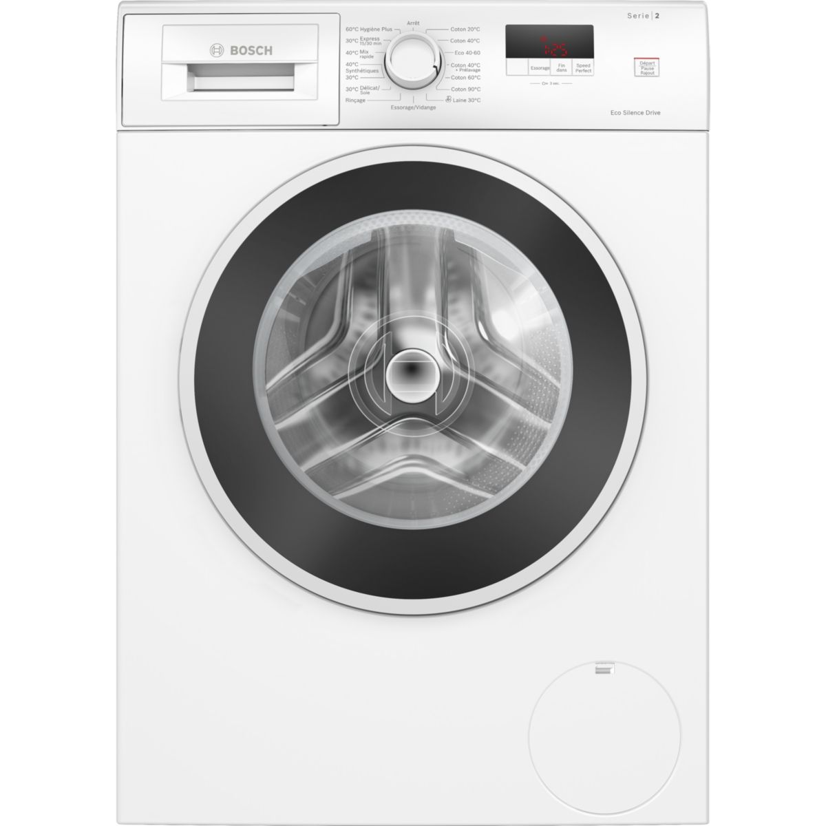 Lave linge hublot WGE02203FR - 7 kg - 1200 tr/min - Classe A - Moteur induction - Série 2 couleur unique, BOSCH
