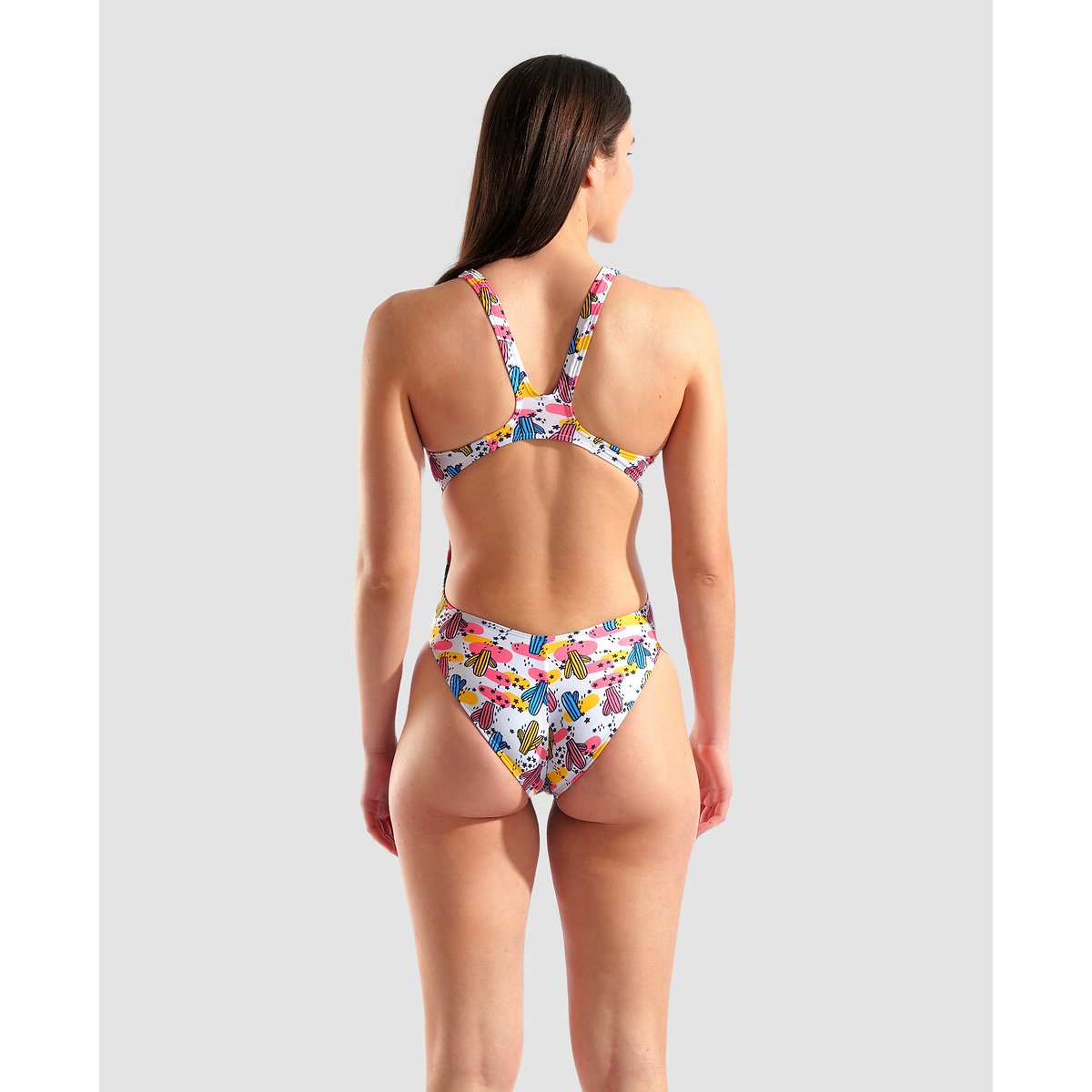 Maillot de bain 1 pièce SWIM TECH imprimé fond blanc, ARENA