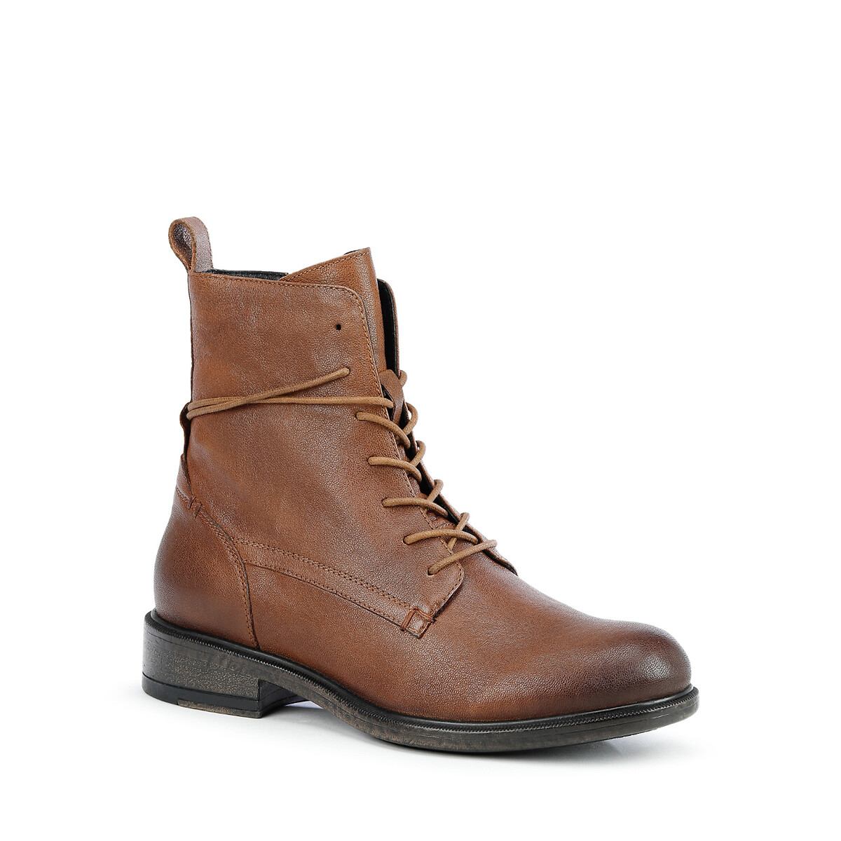 Catria Lace-Up Boots in Breathable Leather cognac, GEOX