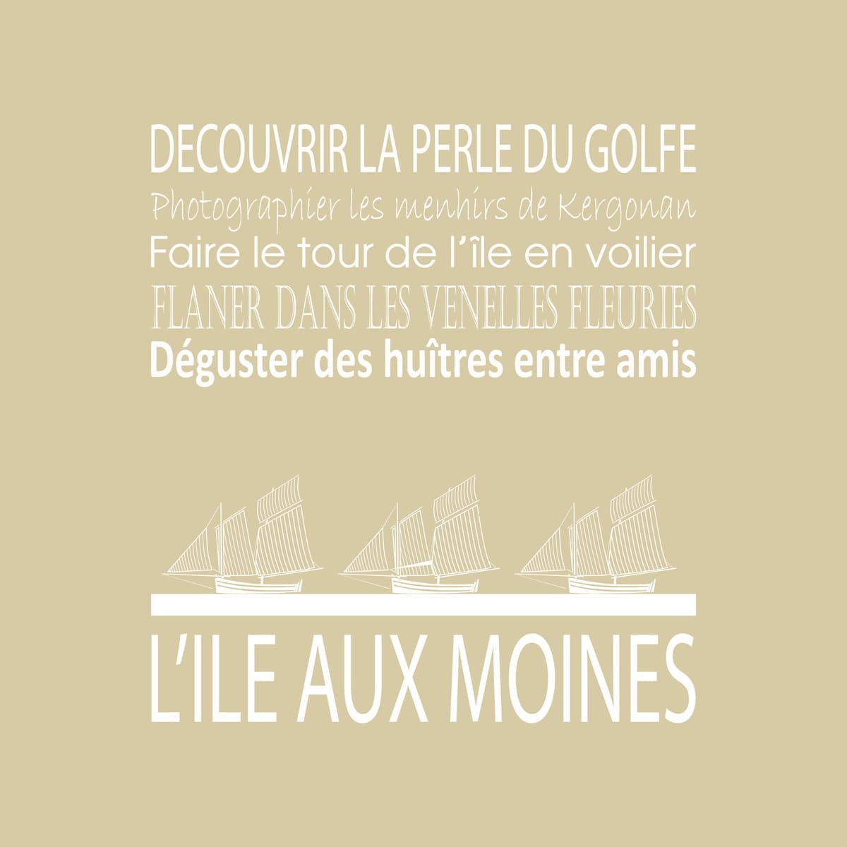 Tableau Mural Île Aux Moines RÉGIONALISME tableaux sur toile-beige, CEANOTHE