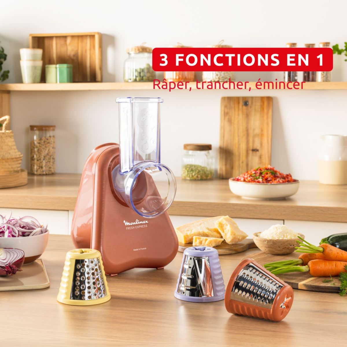 Rapeur trancheur Fresh Express DK853JE0 couleur unique, MOULINEX