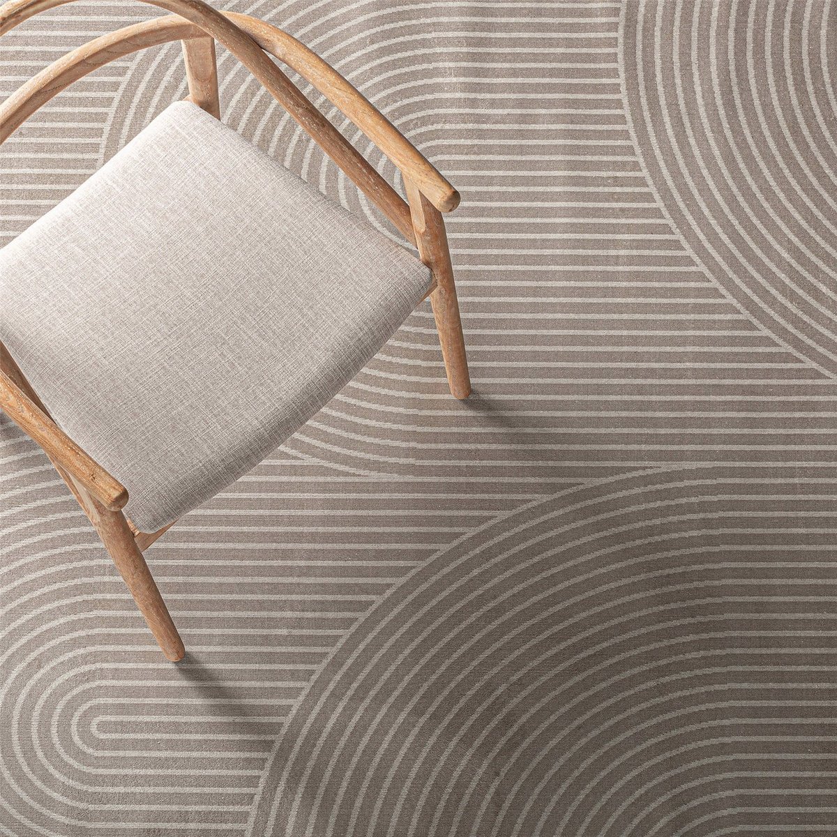 Tapis classique en viscose et polyester beige doux naturel, RECOLLECTION