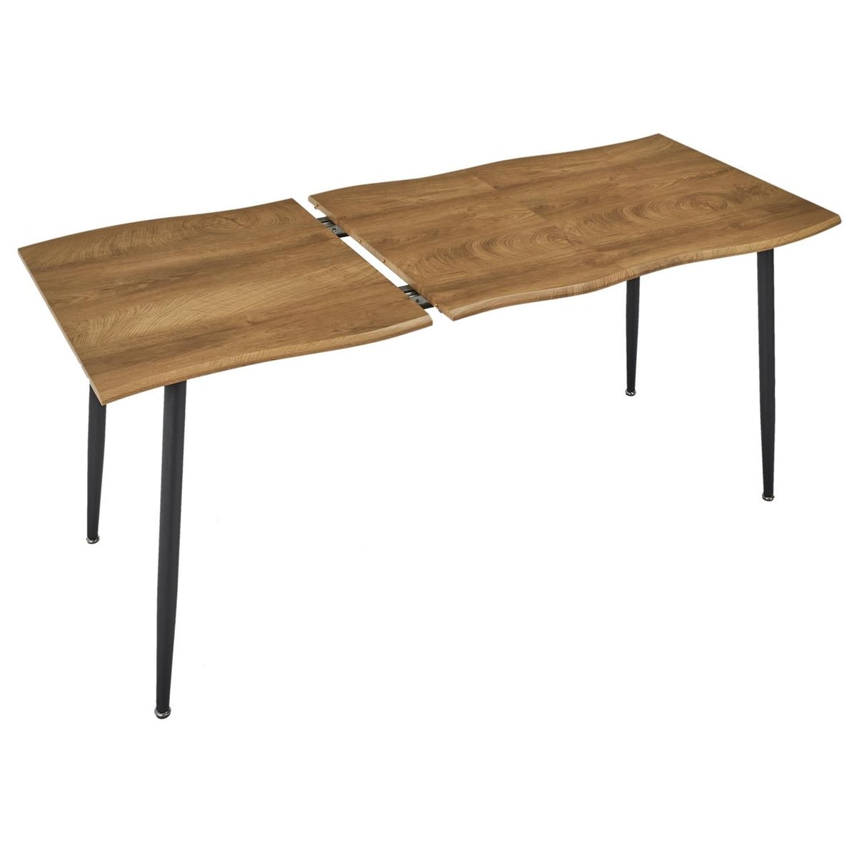 Table à manger extensible forme organique 4 à 6 places ABBOTT marron, THE HOME DECO FACTORY
