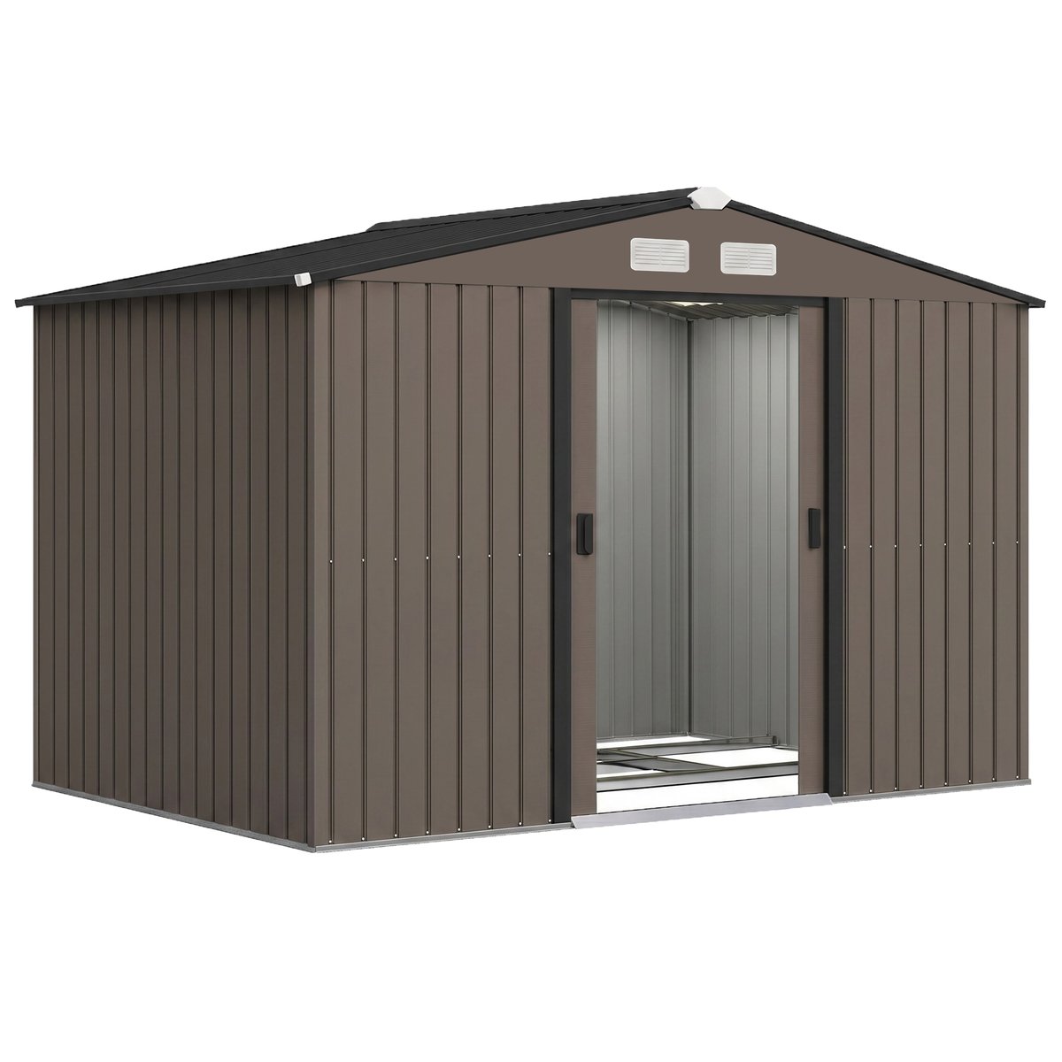 Abri de jardin Acier galvanisé marron, OUTSUNNY