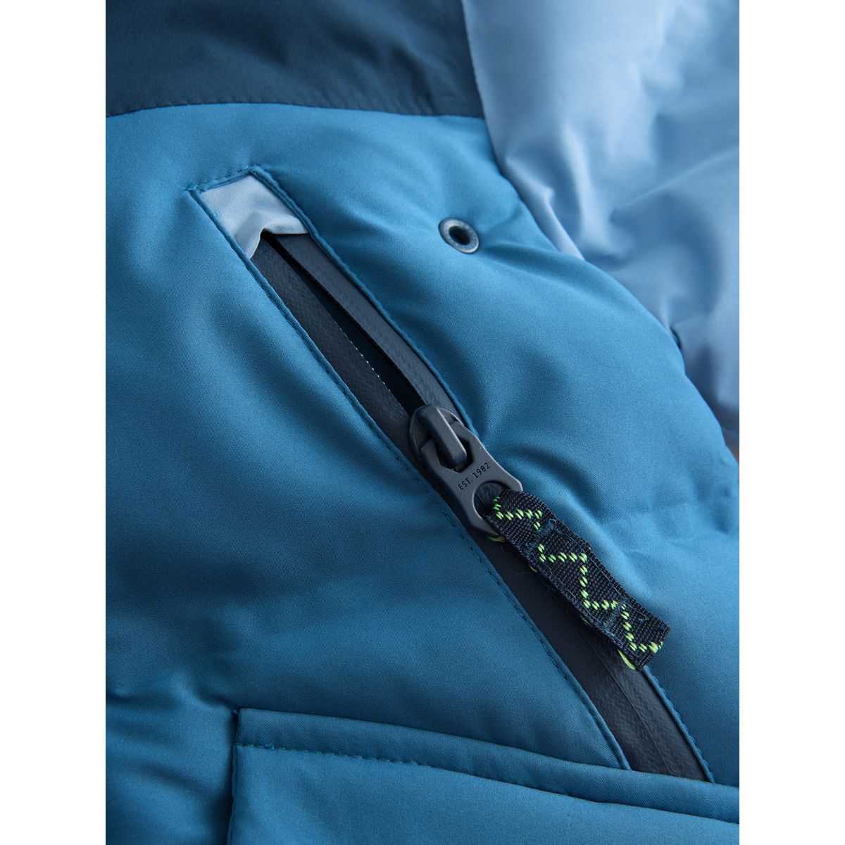 Manteau matelassé imperméable bloc de couleurs bleu, NEXT