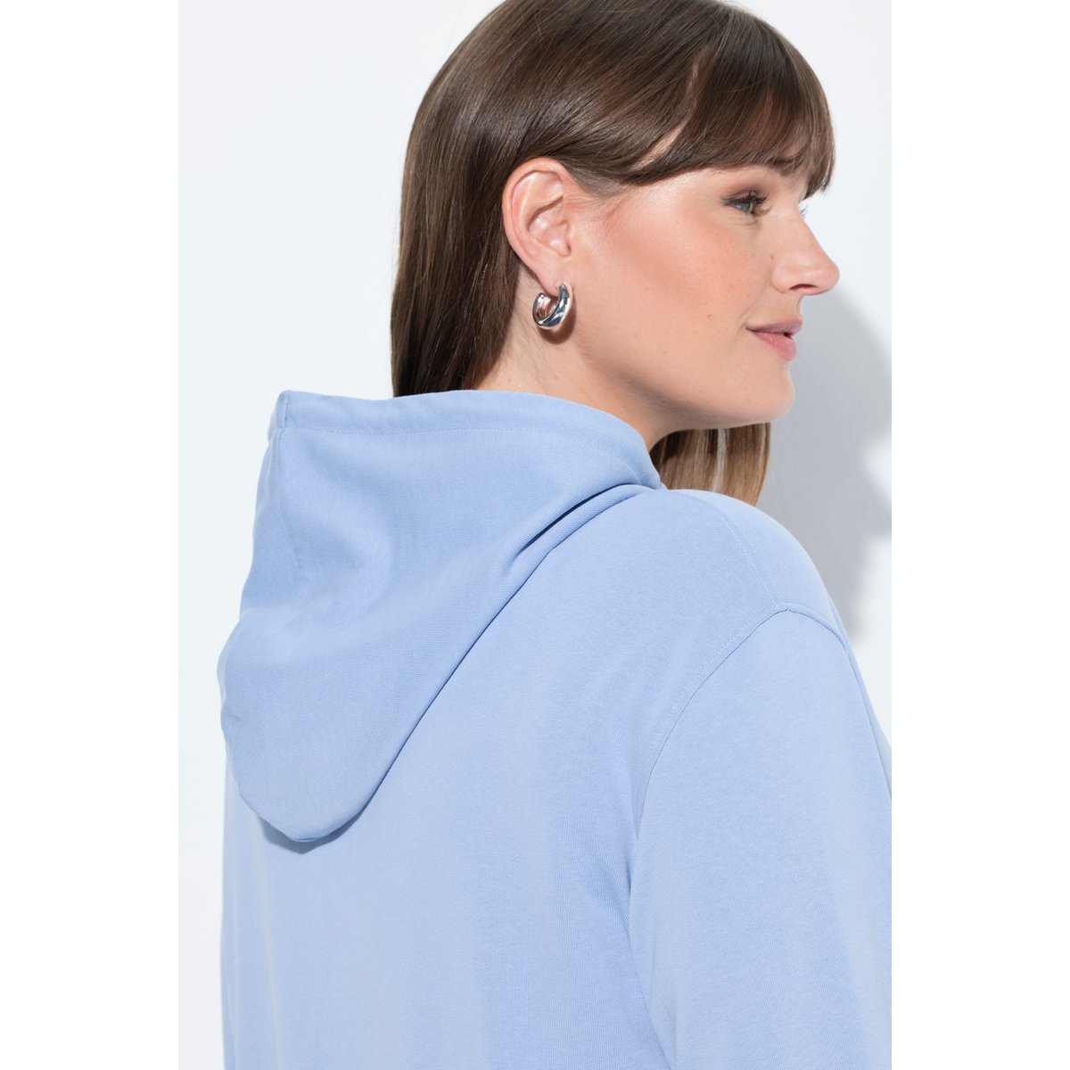 Sweat-shirt à capuche en coton bio bleu givre, ULLA POPKEN
