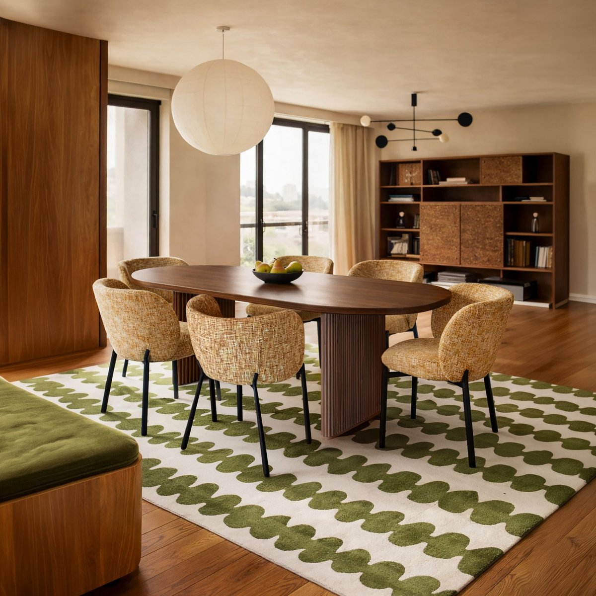 Lot de 2 fauteuils de table pied métal et tissu tweed, SUZAN ocre, NOW'S HOME