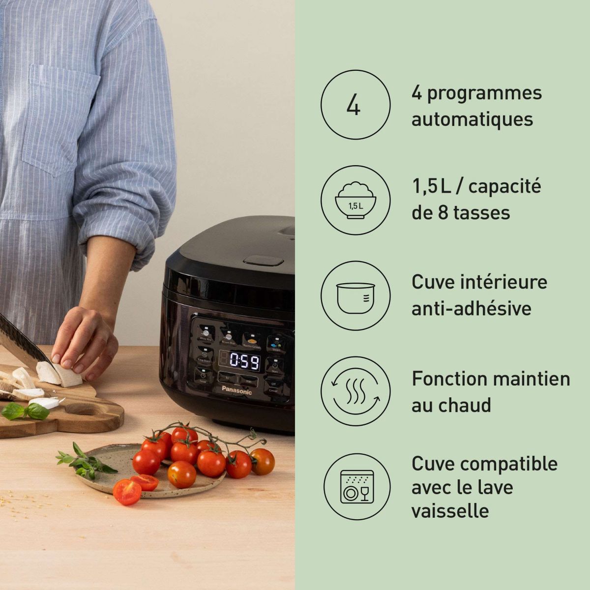 Cuiseur riz SR-DA152KXE couleur unique, PANASONIC