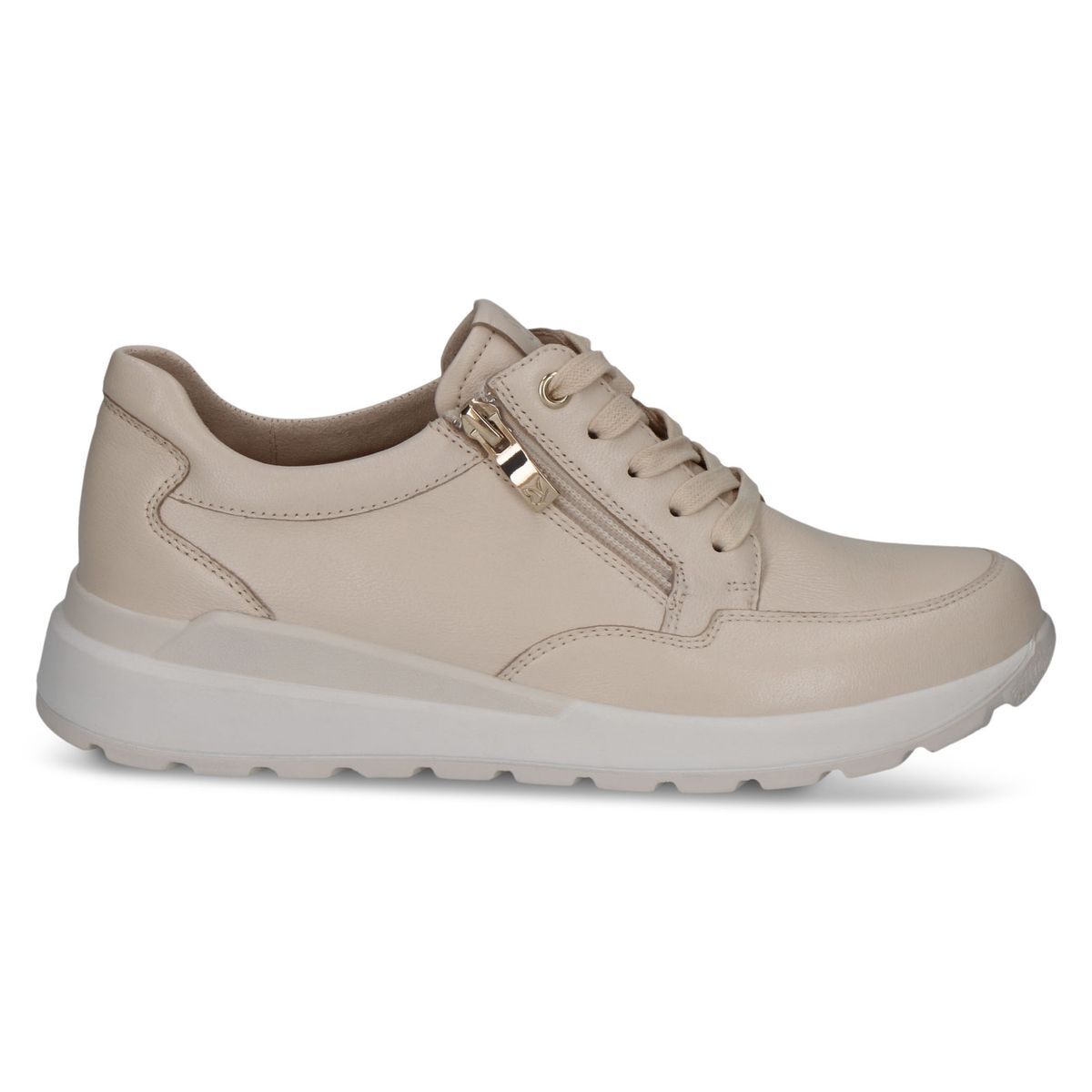 Basket en cuir beige dune, CAPRICE