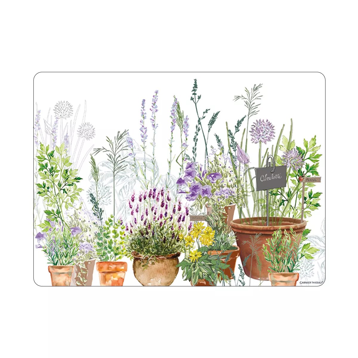 Set vinyle JARDIN AROMATIQUE provence, GARNIER THIEBAUT