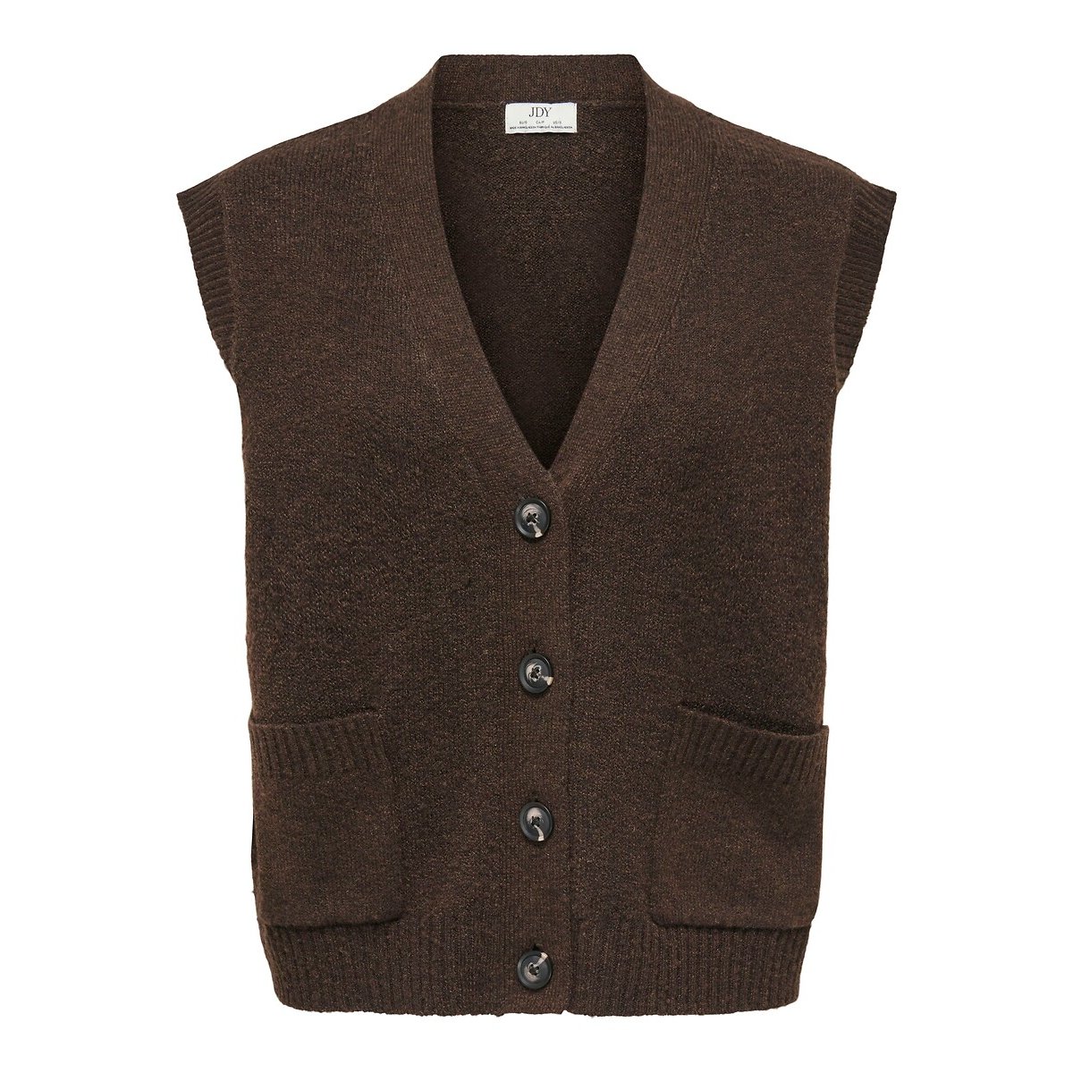 Sleeveless V-Neck Cardigan dark brown, JDY