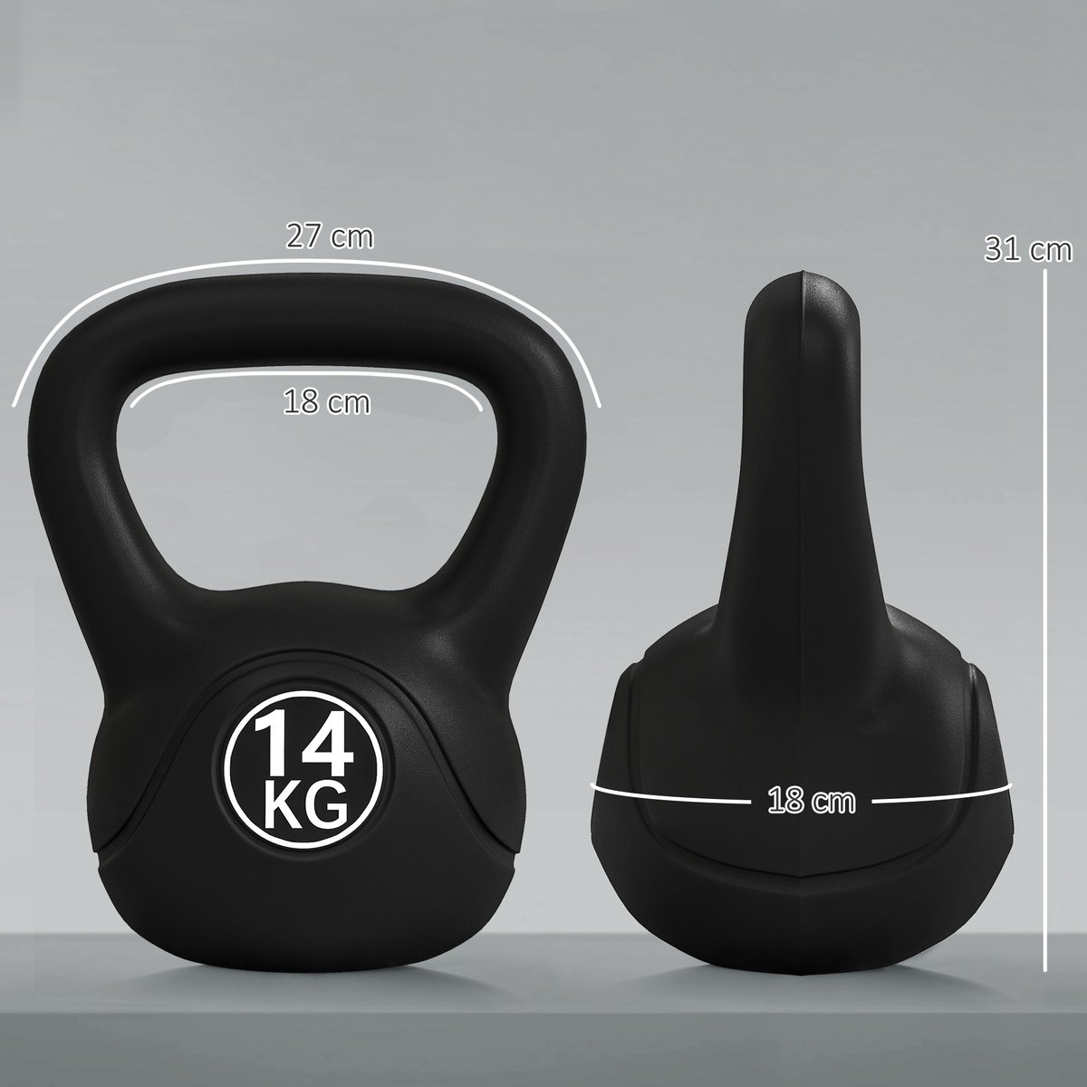 Kettlebell Sable Noir noir, HOMCOM