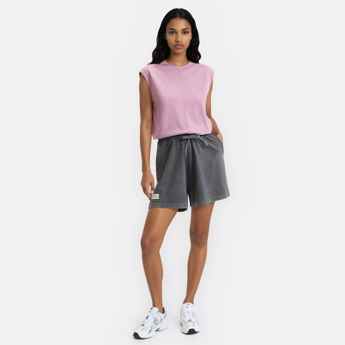 Short in molton, elastische taille antraciet grijs, LA REDOUTE COLLECTIONS