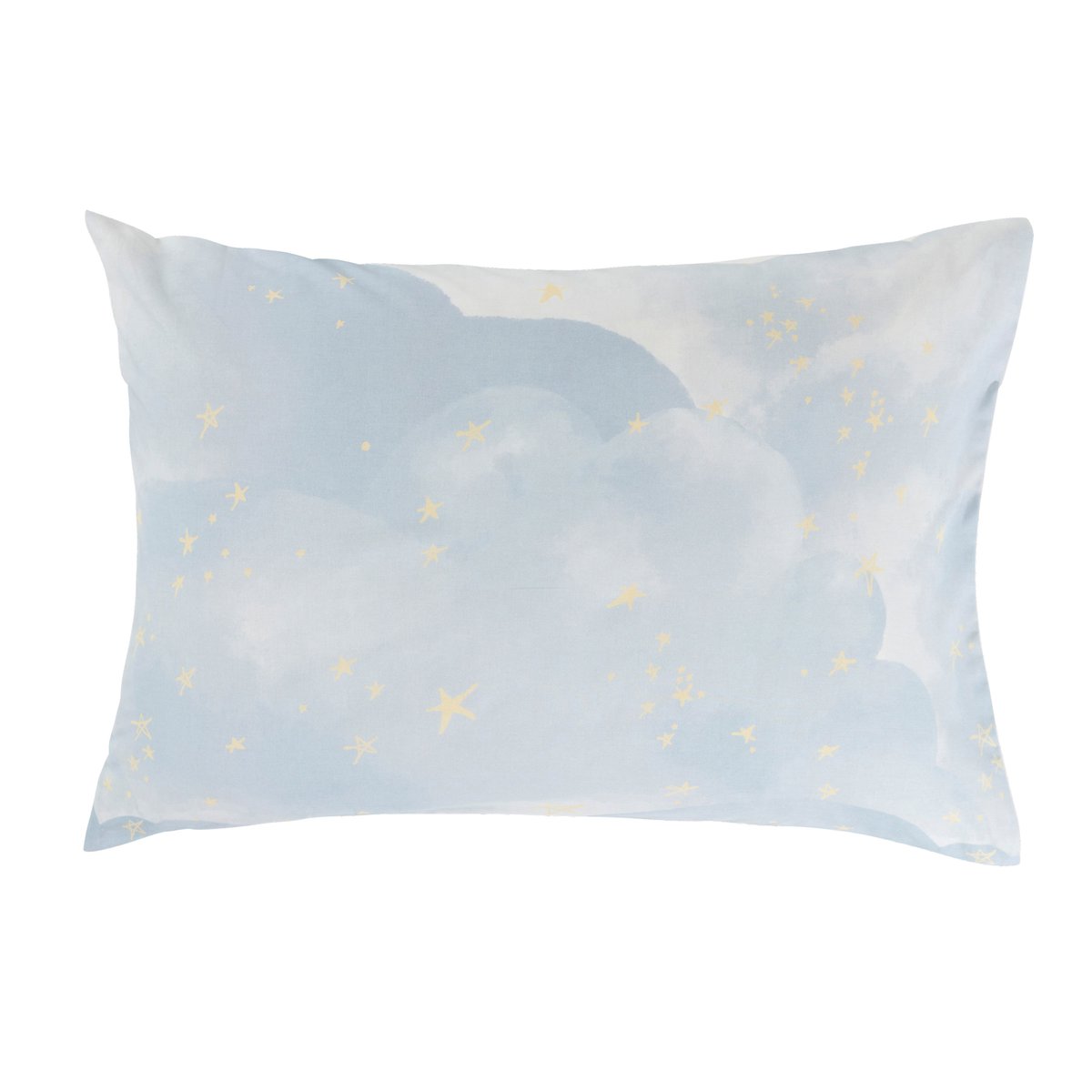 Taie d'oreiller rectangulaire pur coton SKOG imprimé, CARRE BLANC