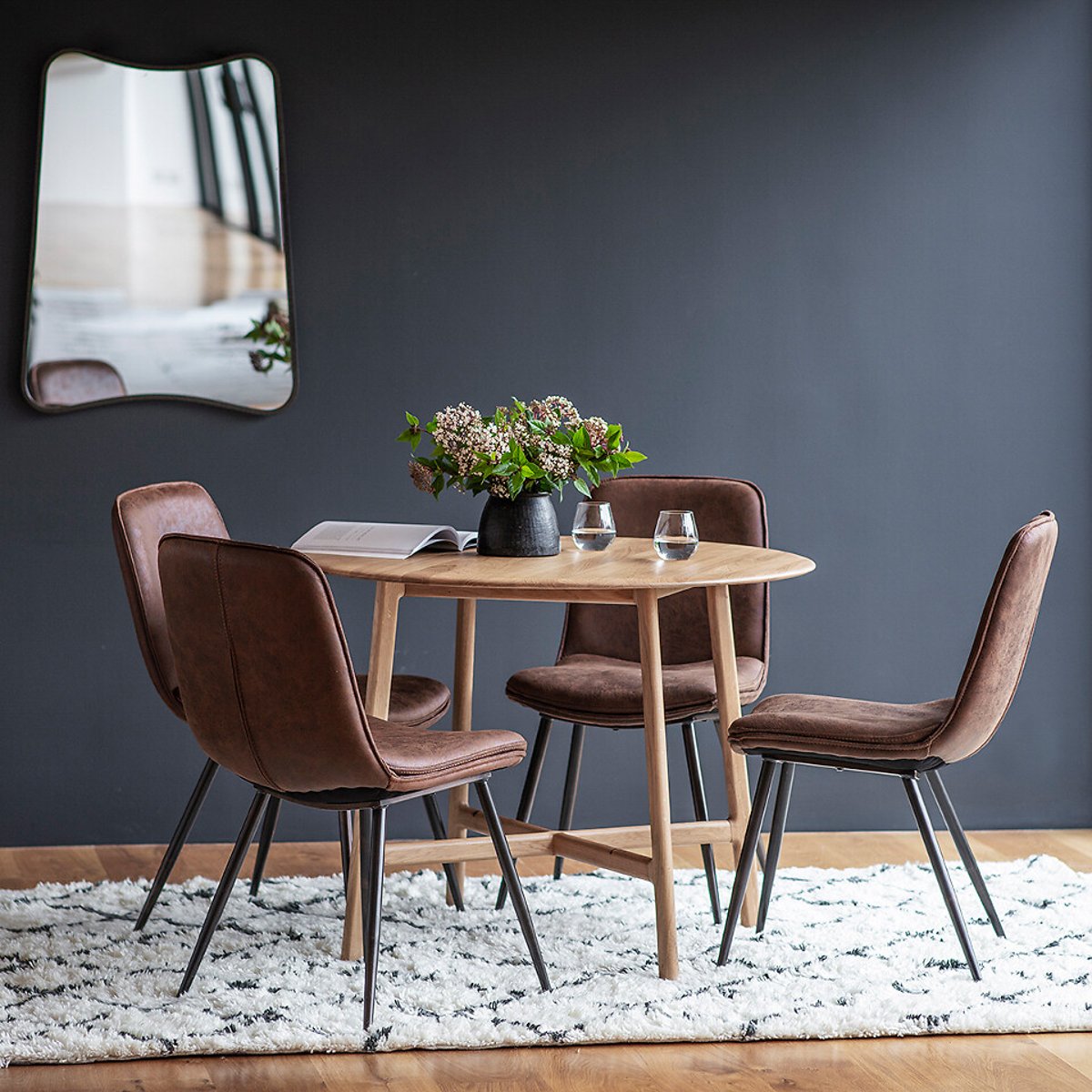 Murwara Round Oak Dining Table (Seats 4) brown , ÉDITÉ