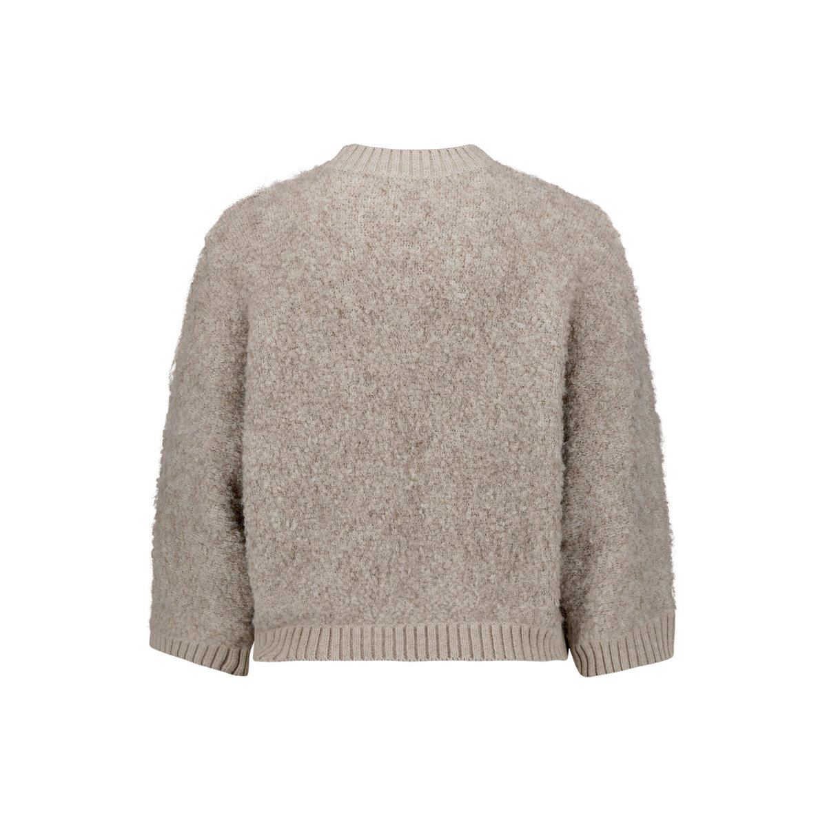 Pull-over en maille à bordures côtelées taupe melange, BETTY & CO