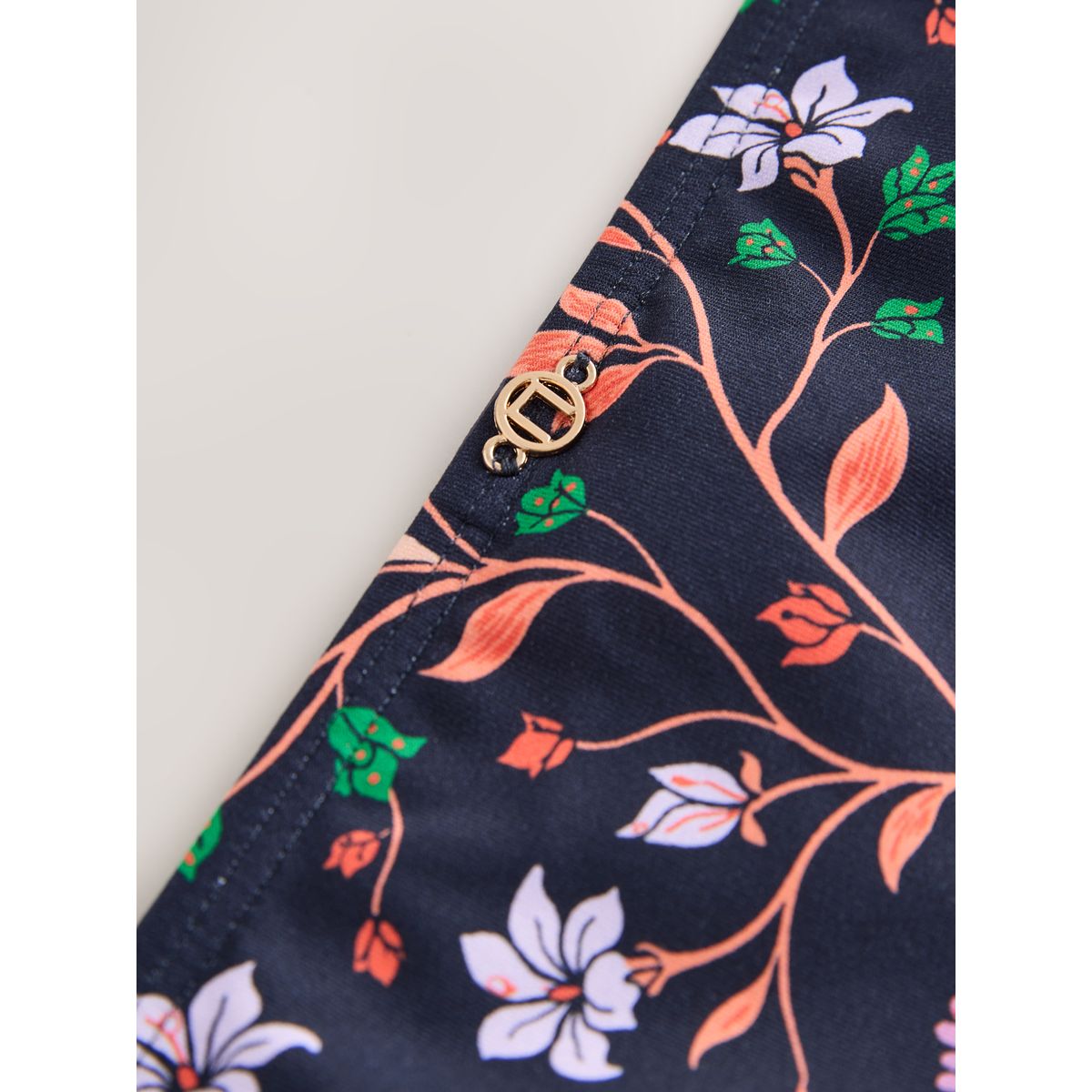 Bas de bikini échancré imprimé floral rose marine, NEXT