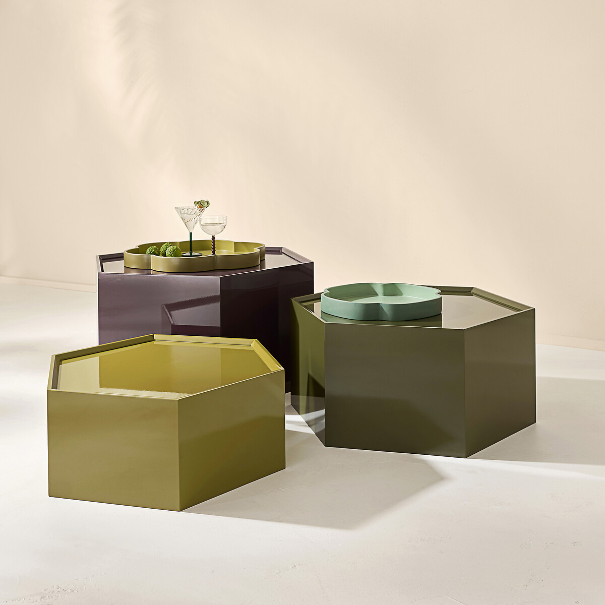 Lot de 3 tables basses empilables, Wai multicolore, LA REDOUTE INTERIEURS