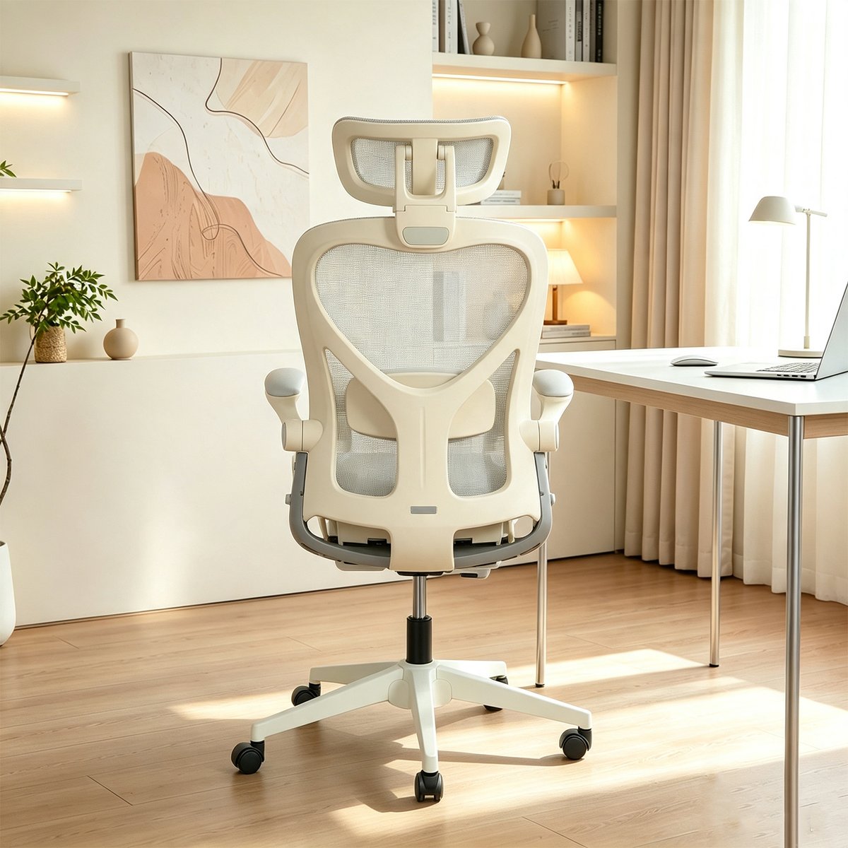 Chaise de bureau ergonomique en maille, VONGER MESH gris, MEUBLES COSY