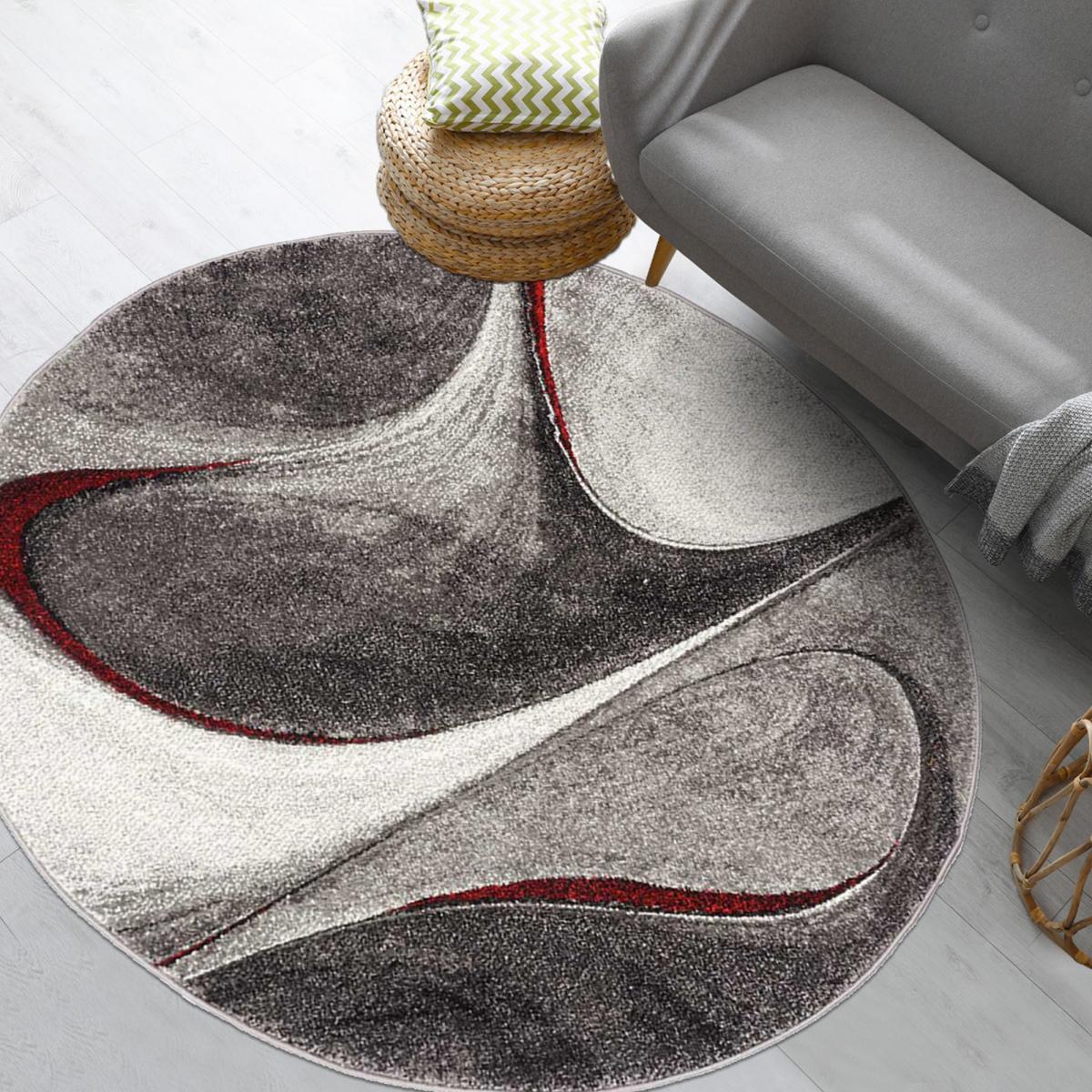 Tapis salon et chambre tissé motif géométrique LYN8 MADILA rouge, UN AMOUR DE TAPIS