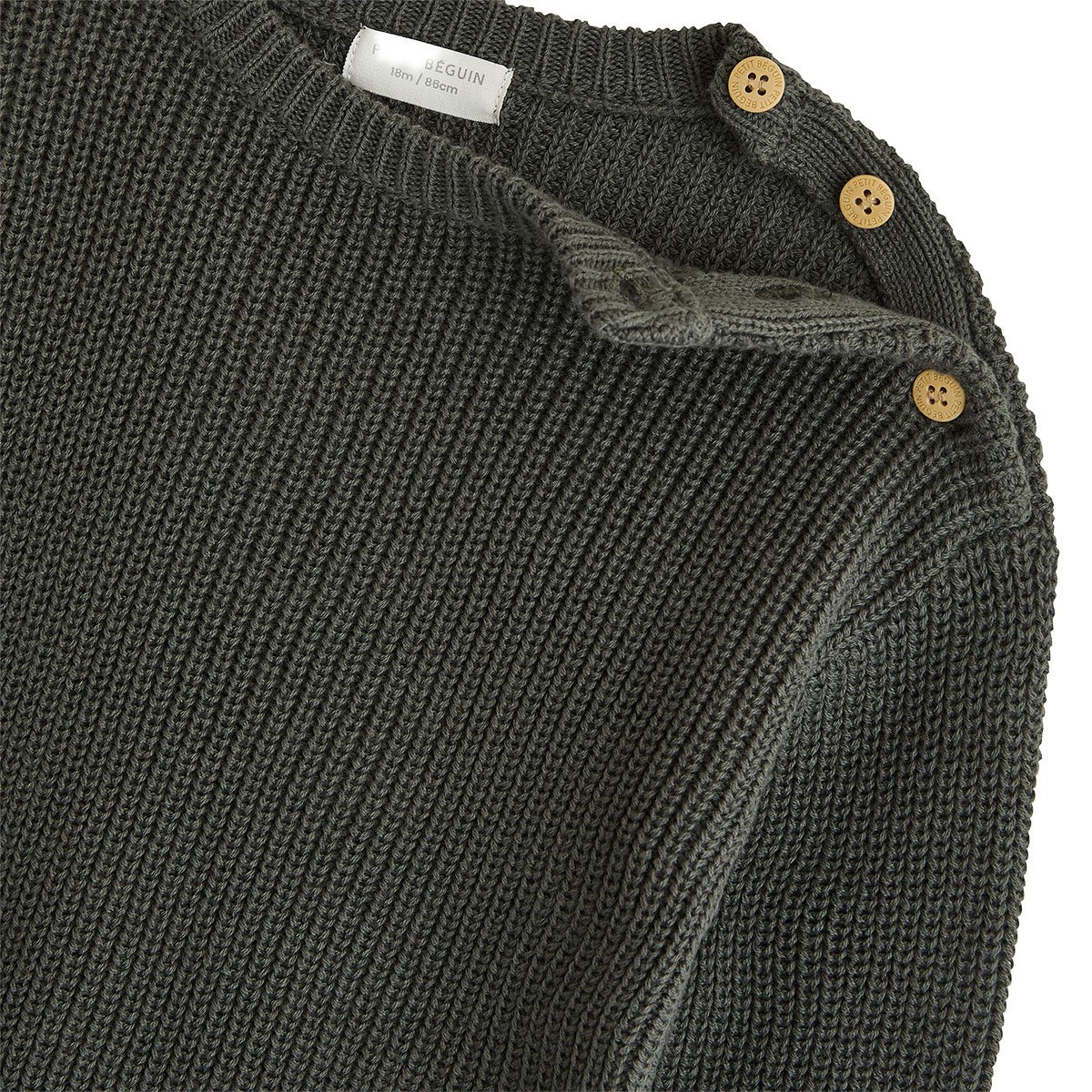 Pull enfant en tricot Ubatuba vert, PETIT BEGUIN