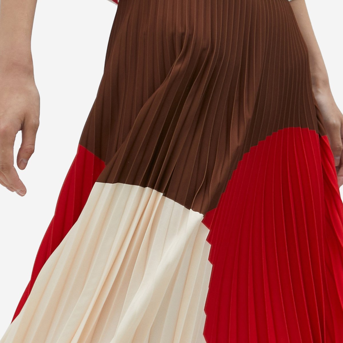 Jupe midi plissée graphique rouge, LOLA CASADEMUNT