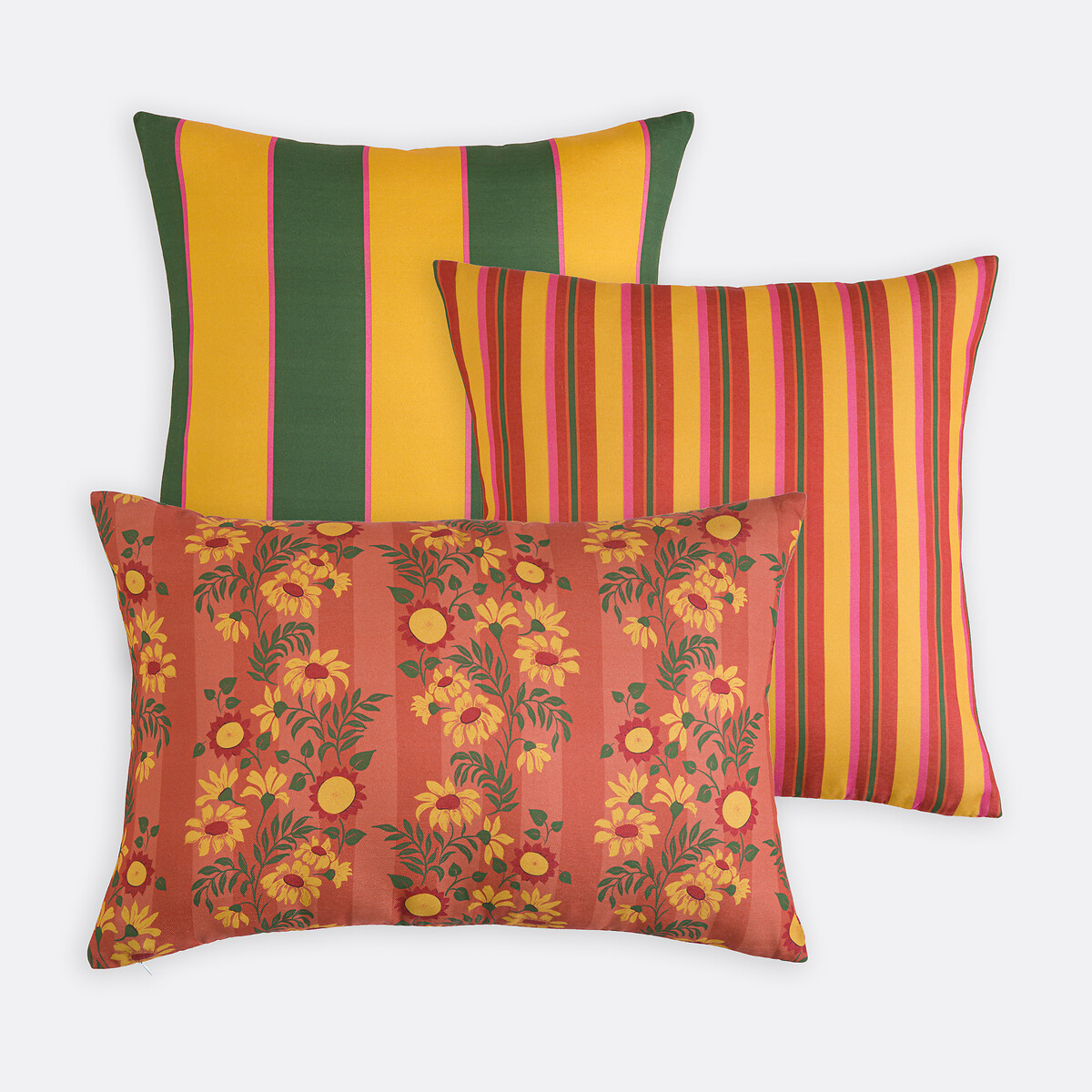 Rechteckiges Outdoor-Kissen, Polyester, 60x40 cm, VALERIA motiv blumen, LA REDOUTE INTERIEURS