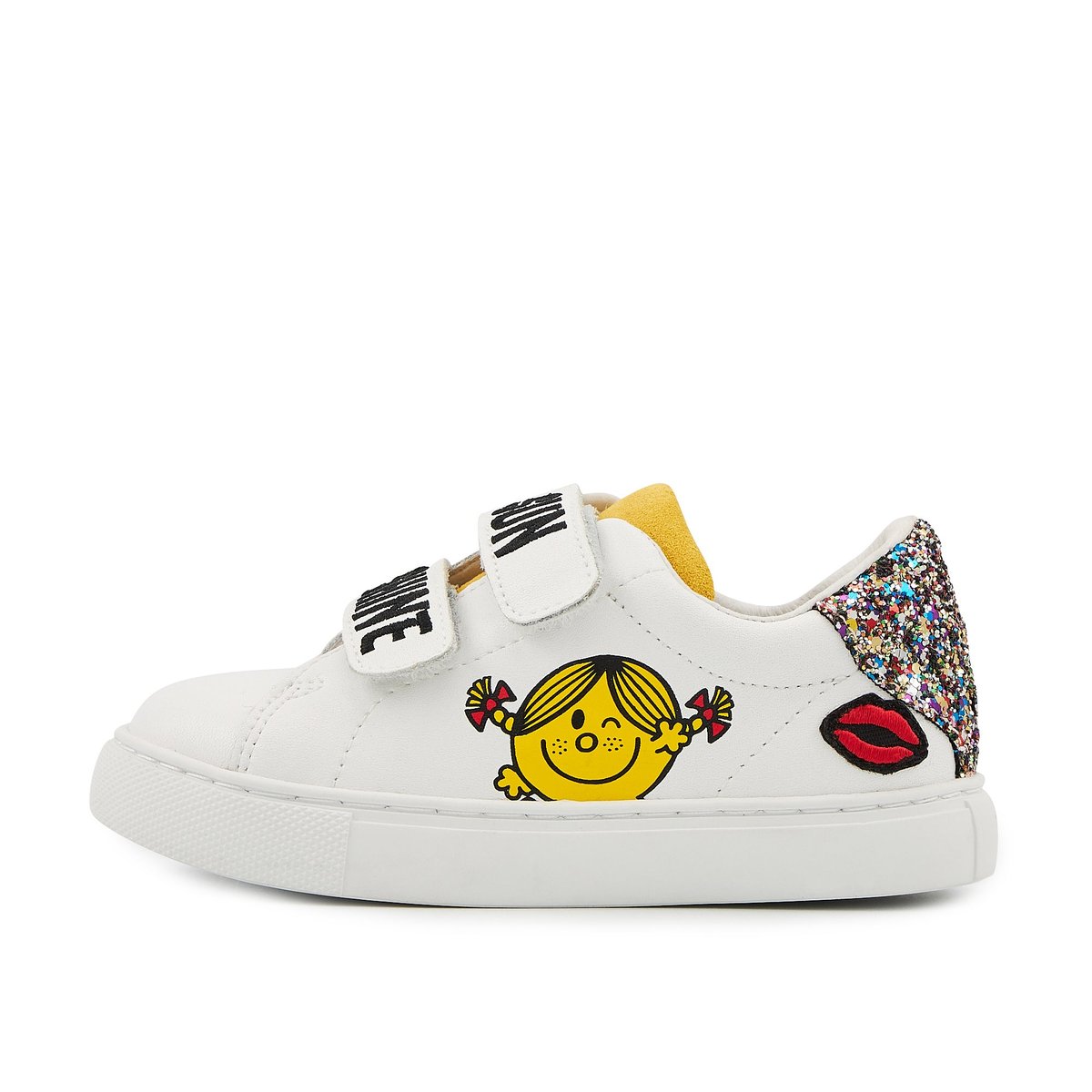 Baskets Enfant En Cuir Mini Edith Monsieur Madame Little Miss Sunshine blanc, BONS BAISERS