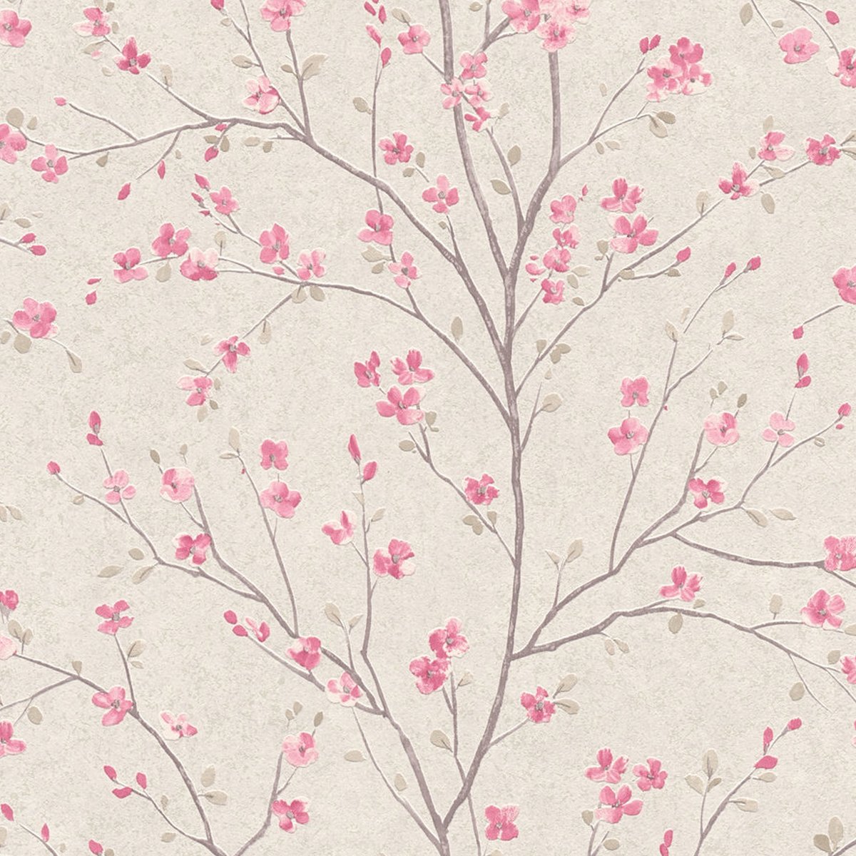 Papier peint imprimé fleur de cerisier multicolore, HOME MAISON