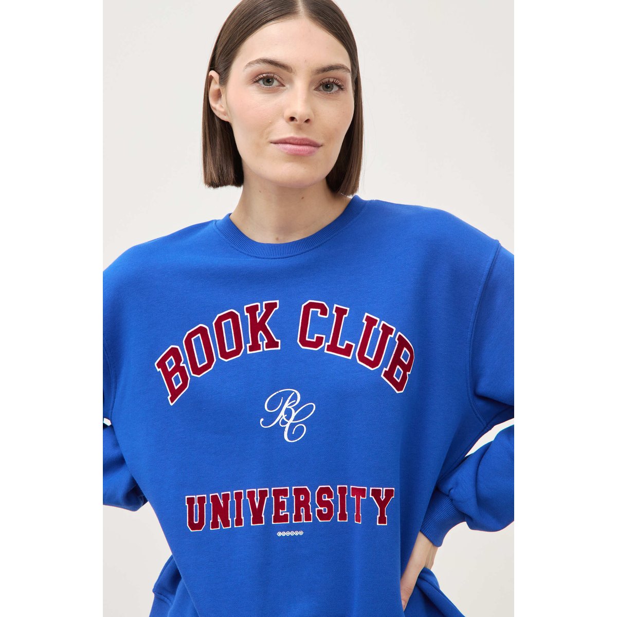 Sweat droit manches longues bleu electrique, BONOBO