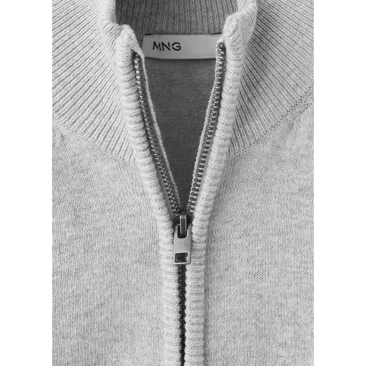 Cardigan 100 % coton zip gris, MANGO BABY