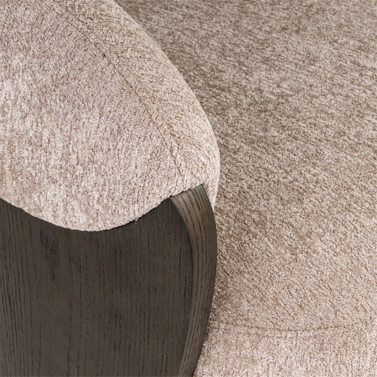 Chaise de salle à manger enveloppante sable et bois foncé, RECOLLECTION