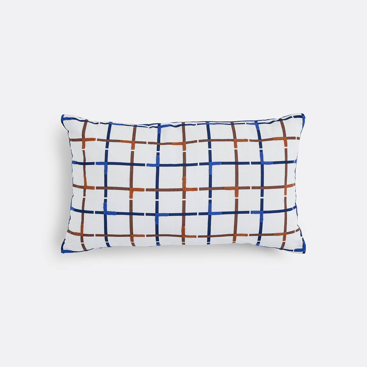 Housse de coussin 30x50 cm, coton, Milford bleu blanc, LA REDOUTE INTERIEURS