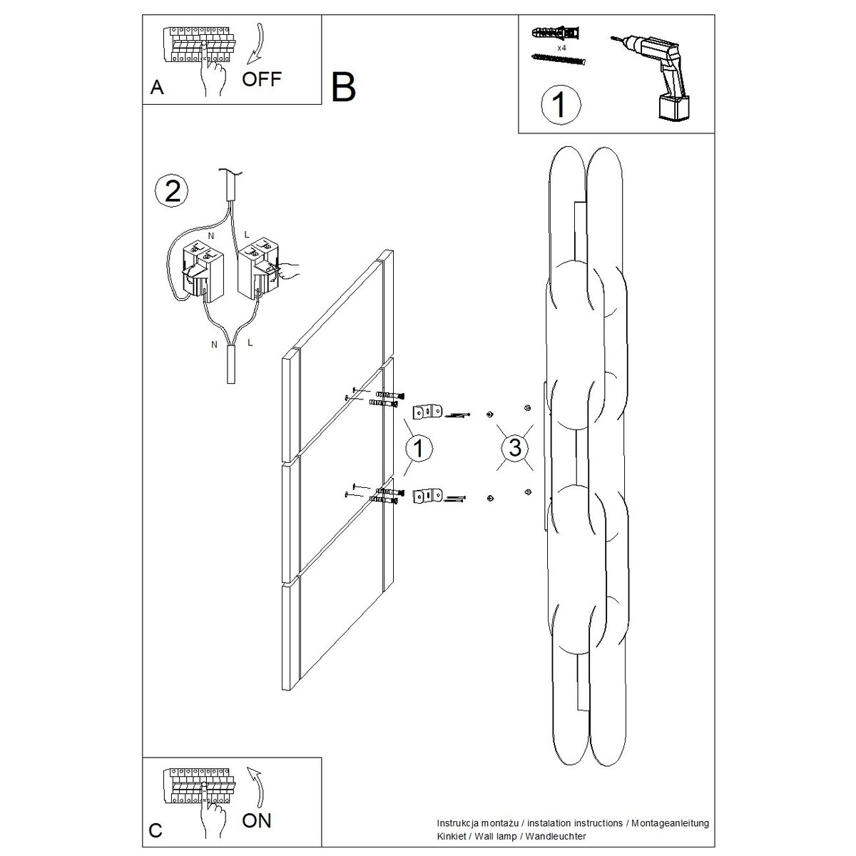 Applique murale Acier Rouge LED 1 Chain rouge, EDEN