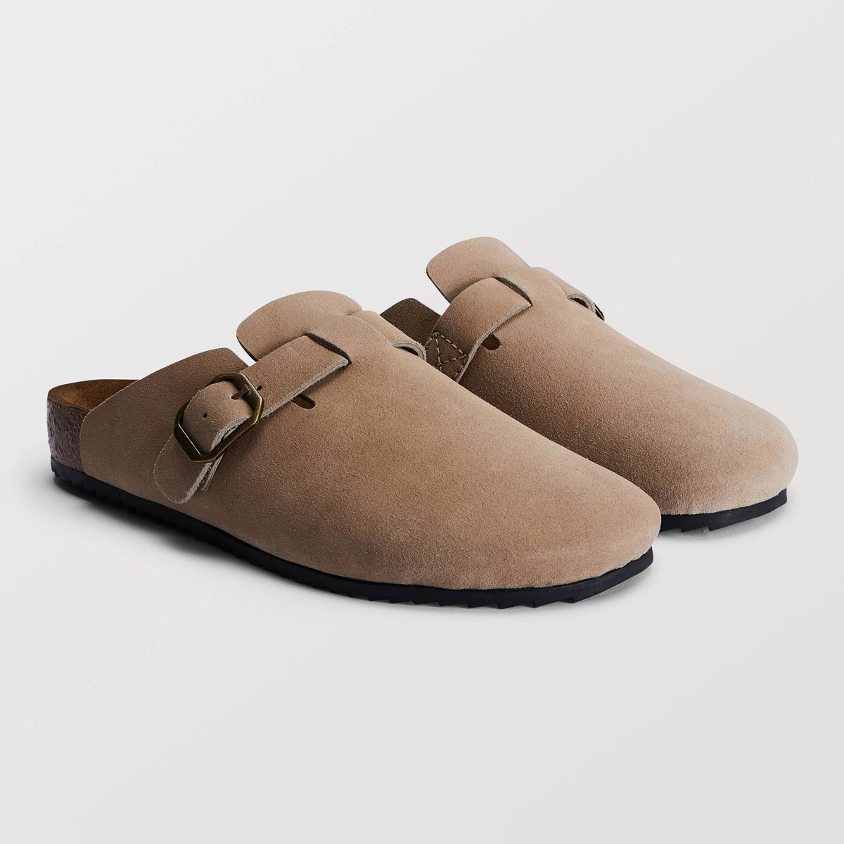 Sabots en cuir sable, MONOPRIX