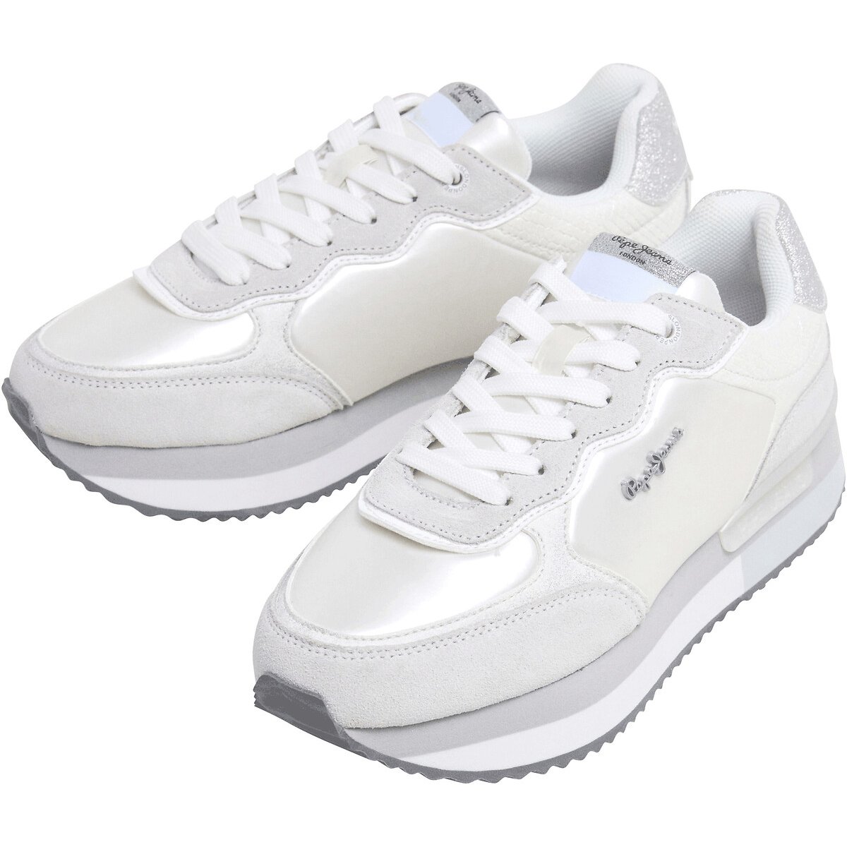 Rusper Shine Low Top Trainers white, PEPE JEANS