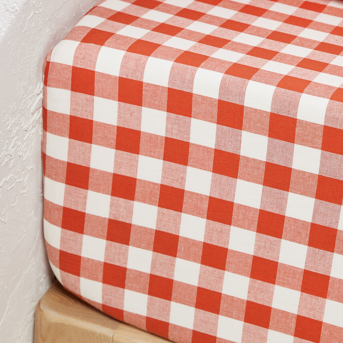 Veldi Orange 30cm High Cotton Fitted Sheet orange, LA REDOUTE INTERIEURS