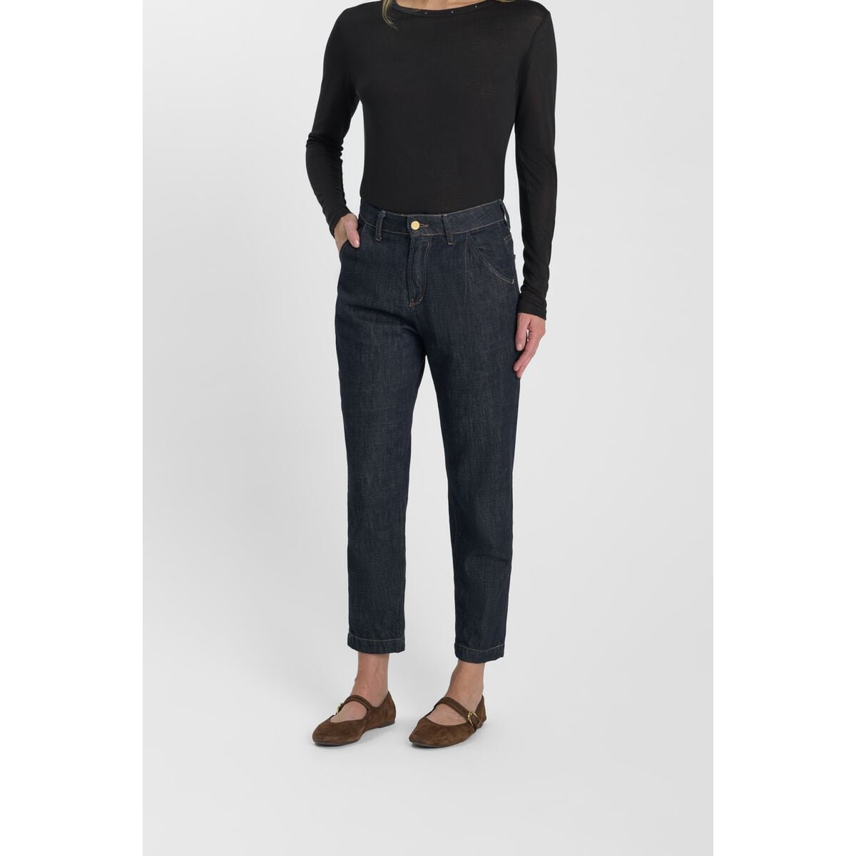 Jeans loose, large 400/60 girlfriend , 7/8ème blue, LE TEMPS DES CERISES