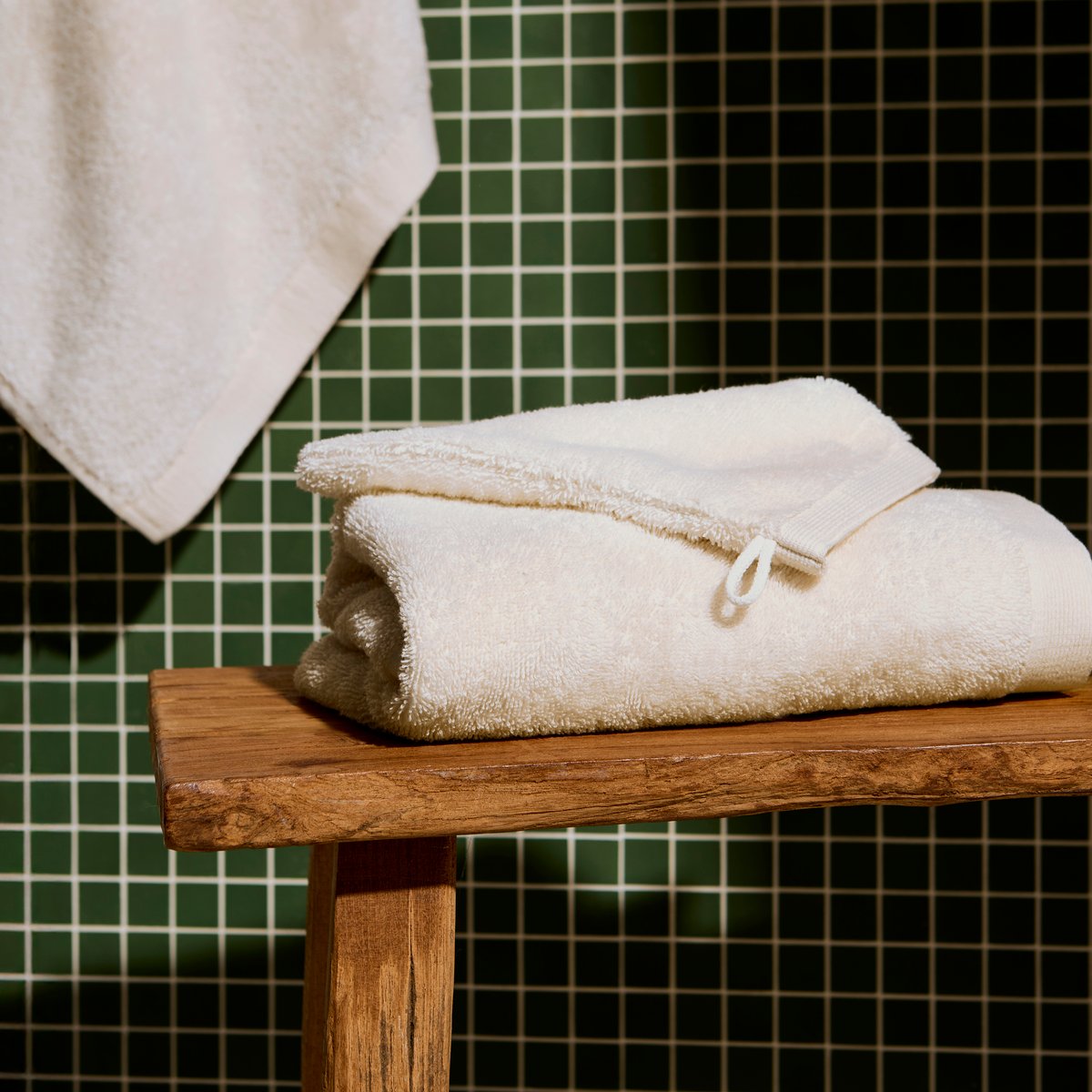 Gant de toilette ORIGINE naturel, CARRE BLANC