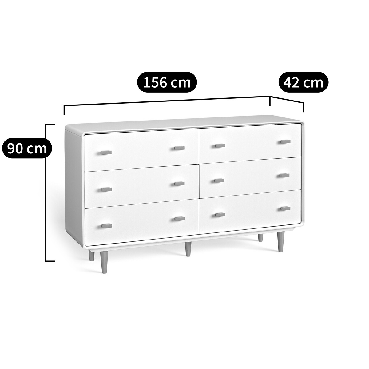 Kommode JIMI, 6 Schubladen weiss, LA REDOUTE INTERIEURS