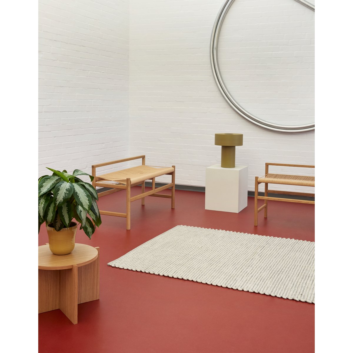 Lampe de table en fer AKI khaki, HUBSCH