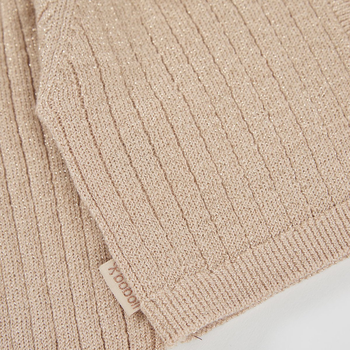 Gilet fille en maille avec col beige, BOBOLI